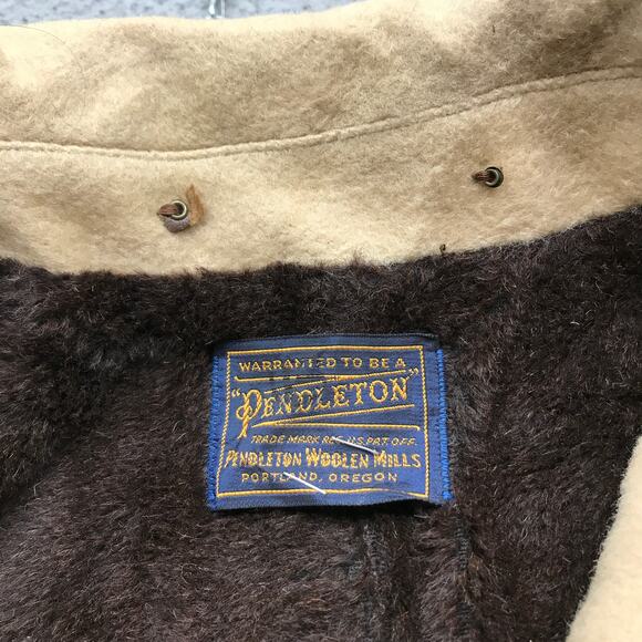 Vintage Pendleton Wool Blazer Long Coat Jacket Men's Size XL Button Pockets Tan - Picture 3 of 10